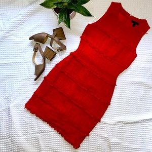 Red Tweed Mini-Dress